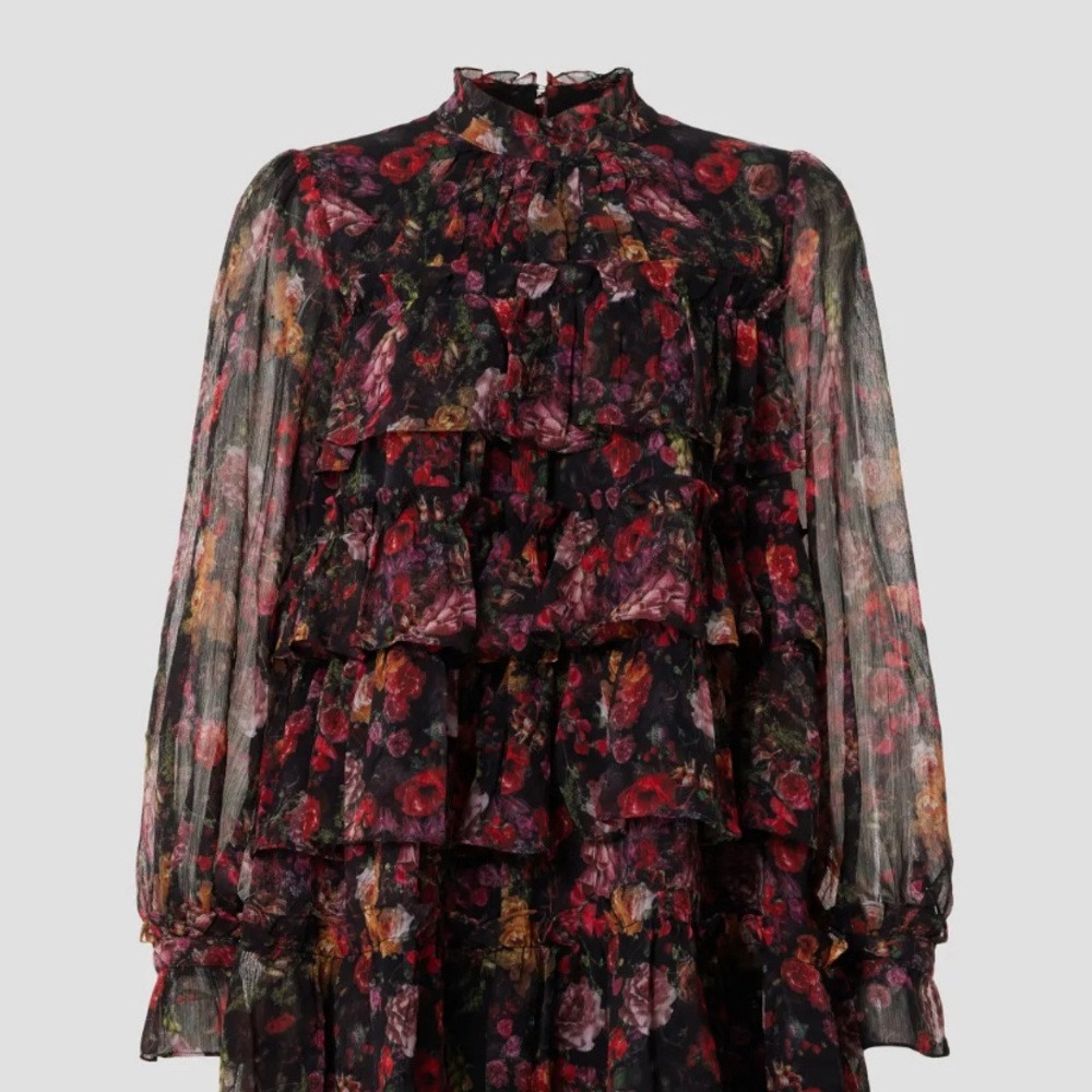ADAM LIPPES COLLECTIVE FLORAL RUFFLE DRESS - Picture 5 of 6